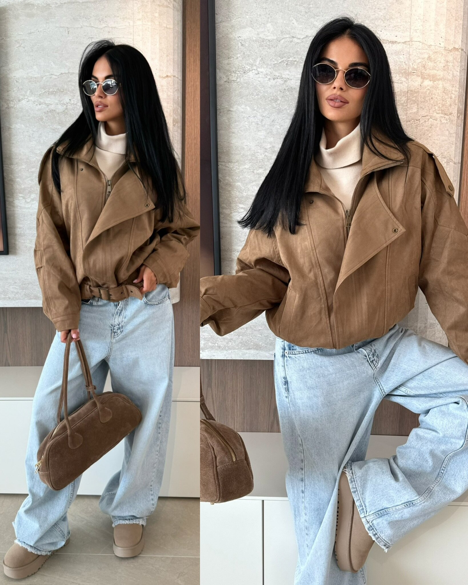 Kurtka Catalina zamszowa beżowa 