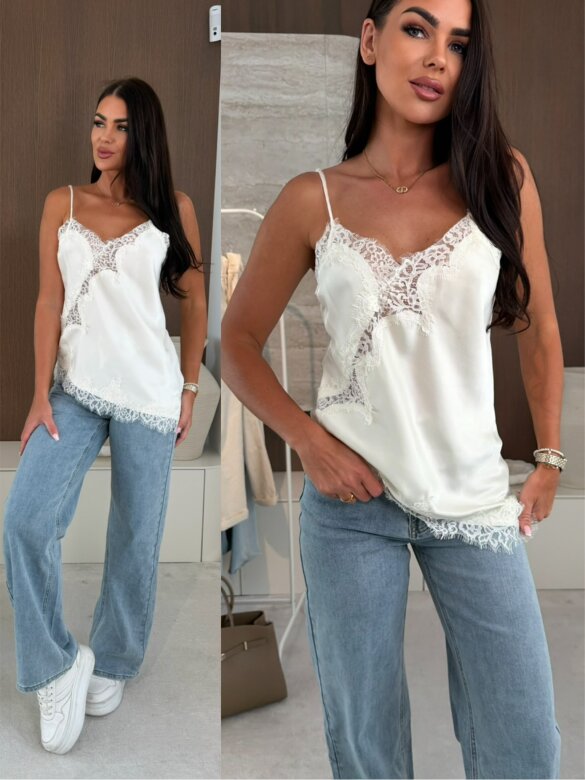 Top Maryland satynowy ecru