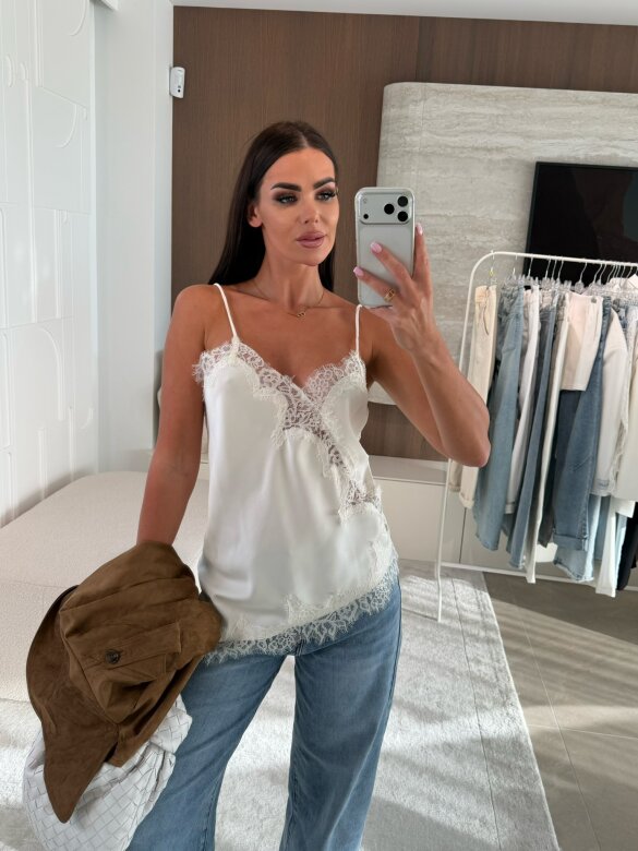 Top Maryland satynowy ecru