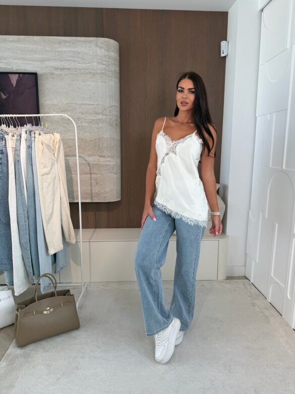 Top Maryland satynowy ecru