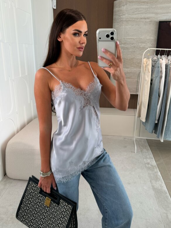 Top Maryland satynowy szary