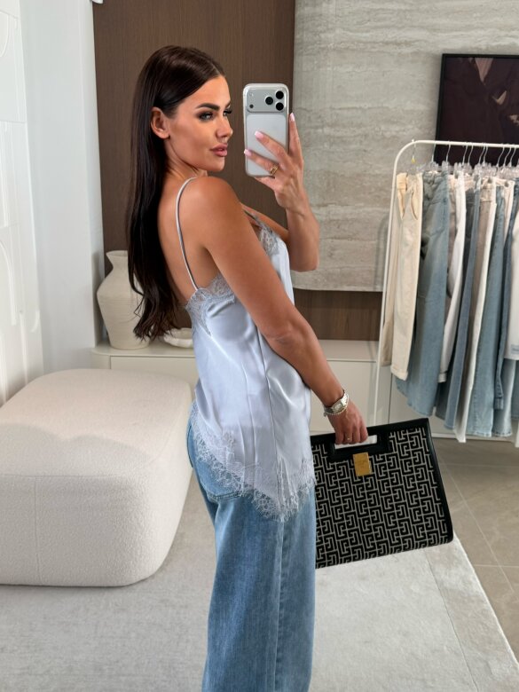 Top Maryland satynowy szary