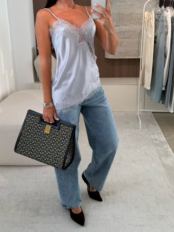 Top Maryland satynowy szary