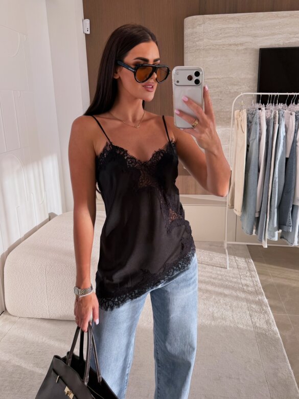 Top Maryland satynowy czarny