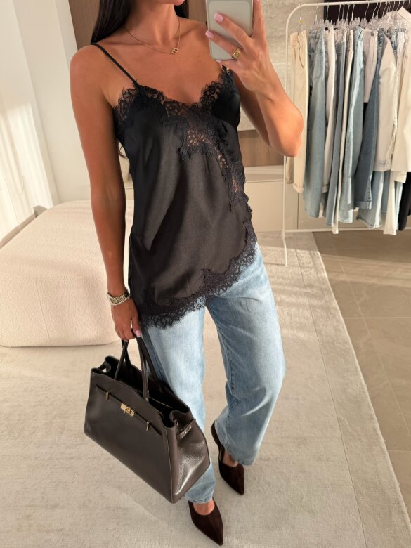 Top Maryland satynowy czarny