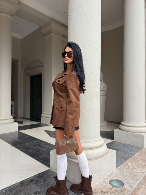 Marynarka Martina zamszowa karmelowa