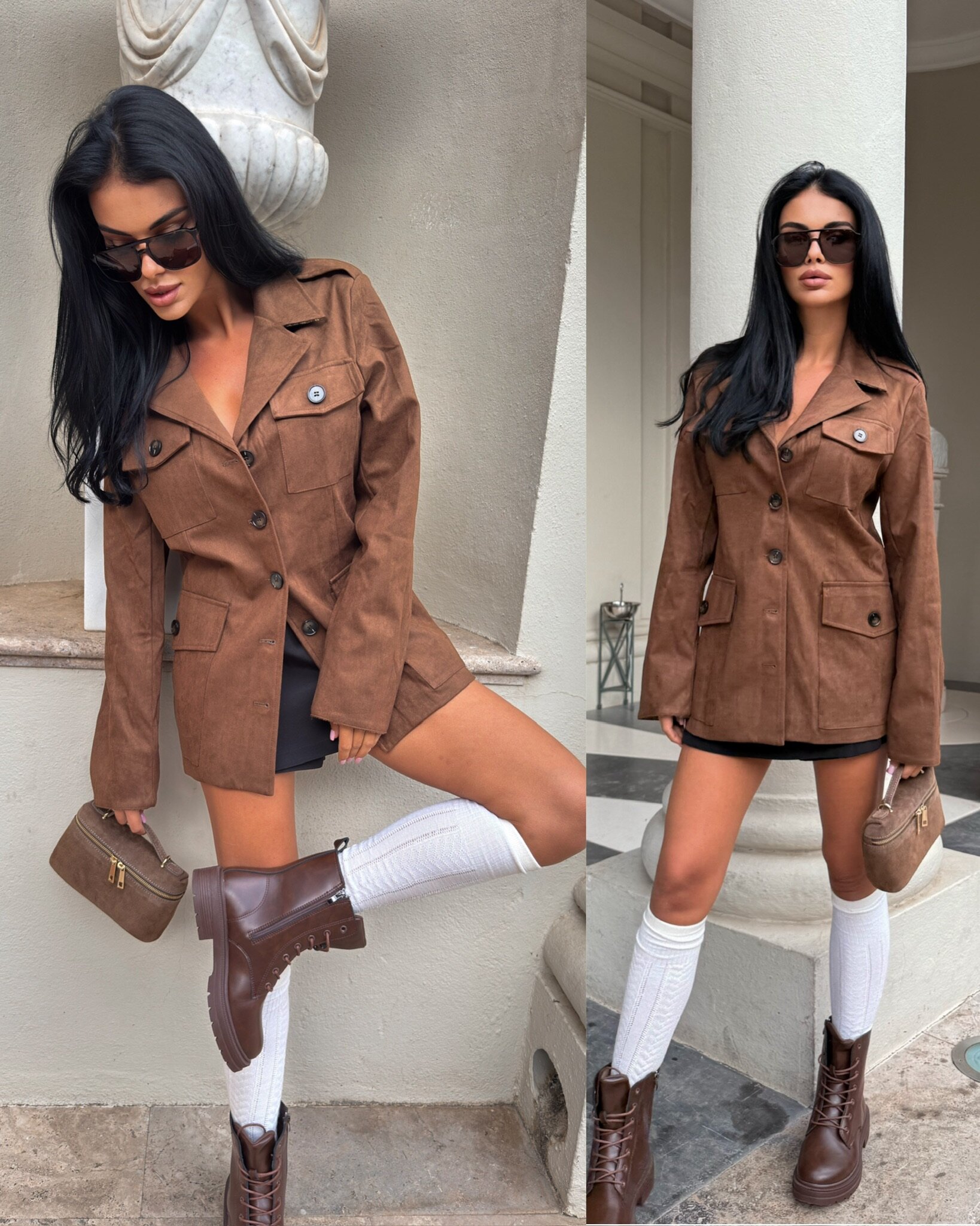 Marynarka Martina zamszowa karmelowa