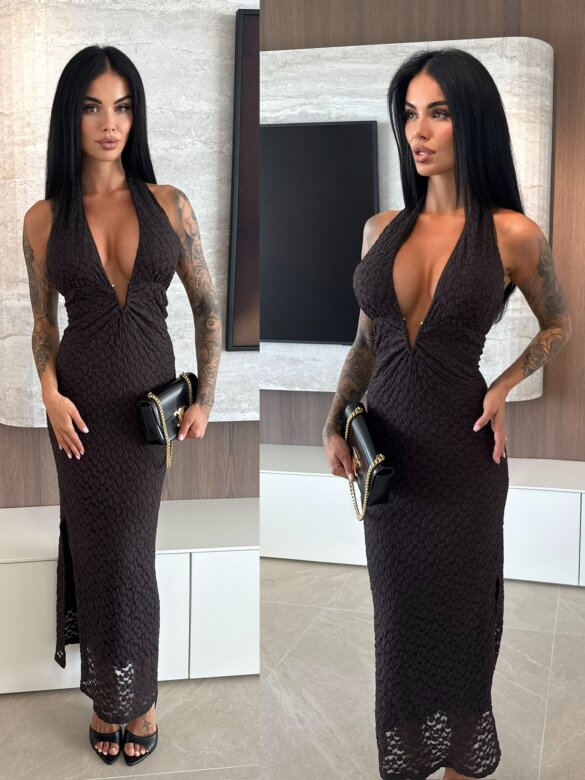 Sukienka Alma maxi czekoladowa 