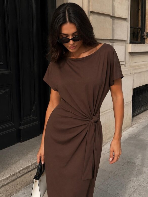 Dress Golden Mood with viscose chocolate