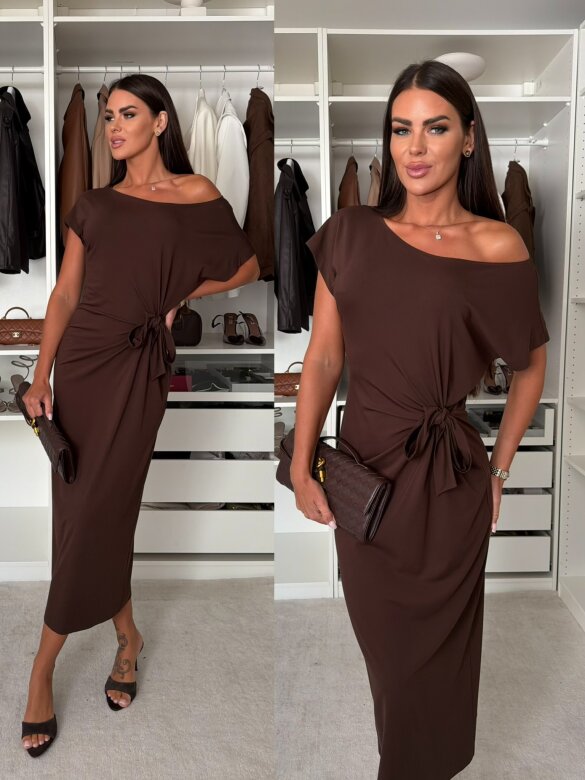 Dress Golden Mood with viscose chocolate