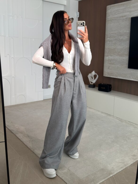 Trousers Lidio with wool and viscose grey