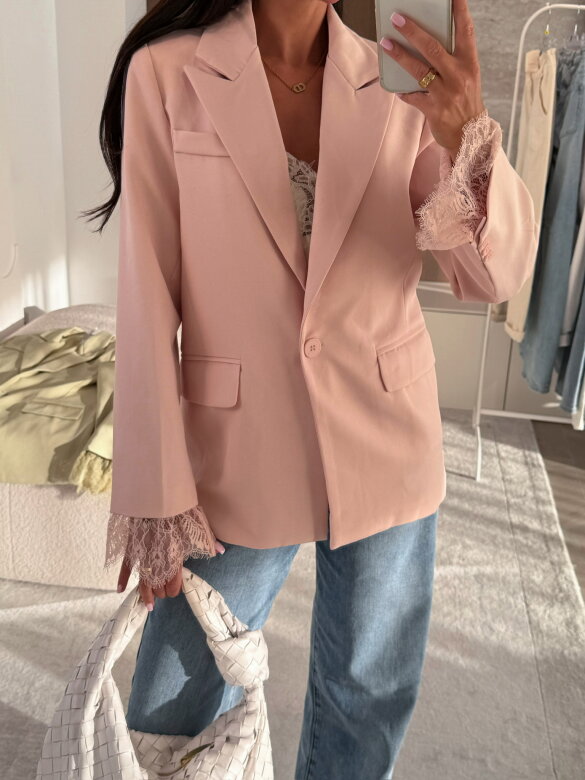 Marynarka Hawaii z koronką pudrowa