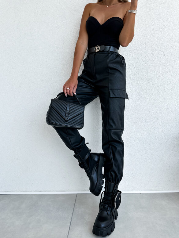 Spodnie Voltare woskowane czarne