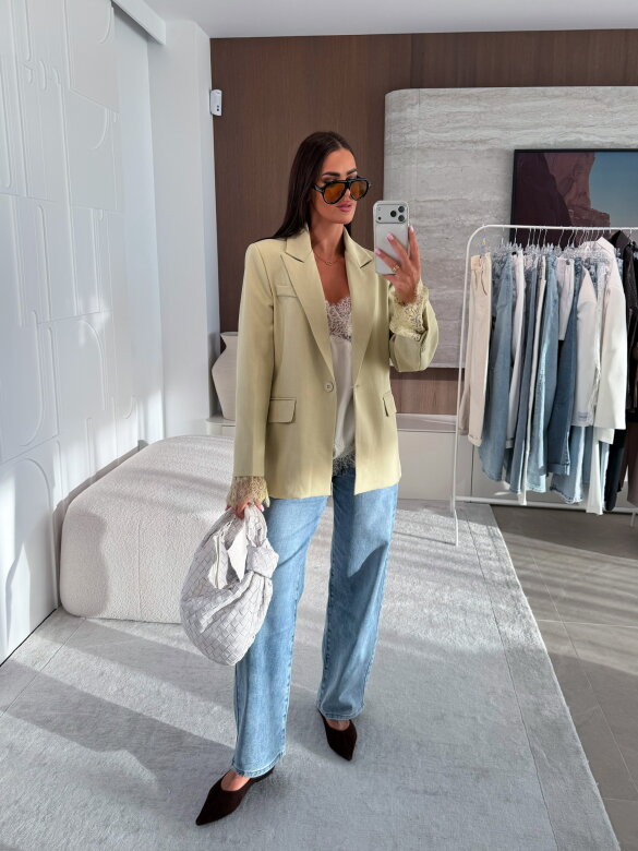 Blazer Hawaii with lace pistachio