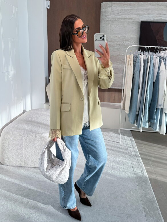 Blazer Hawaii with lace pistachio