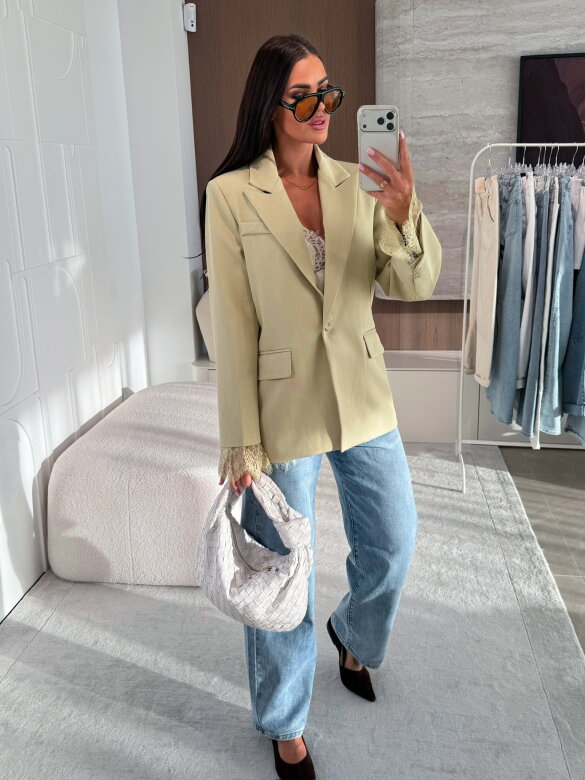 Blazer Hawaii with lace pistachio