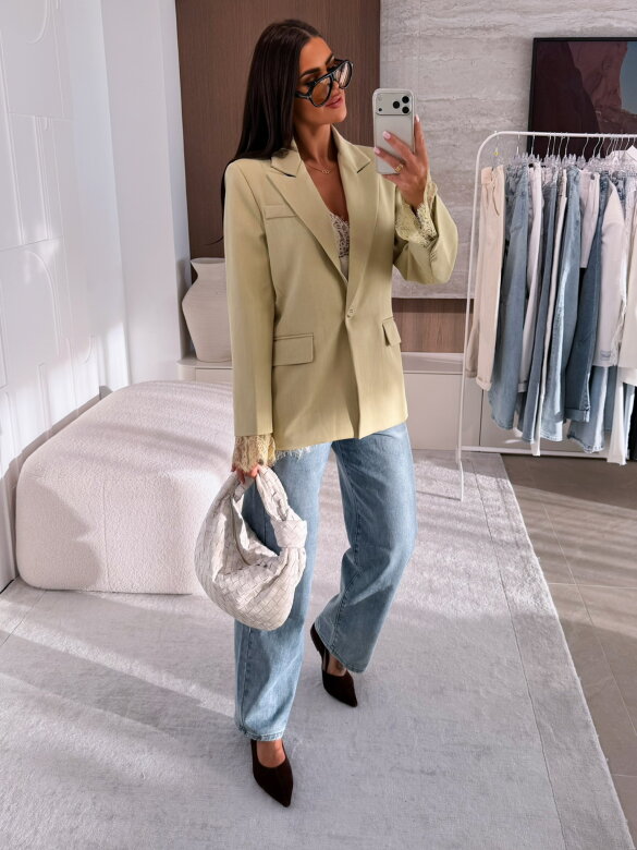 Blazer Hawaii with lace pistachio