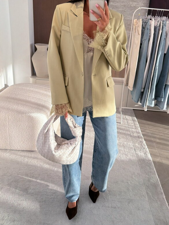 Blazer Hawaii with lace pistachio