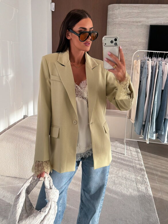 Blazer Hawaii with lace pistachio