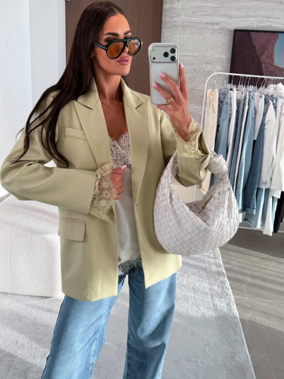 Blazer Hawaii with lace pistachio