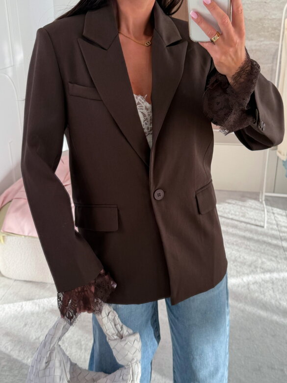 Marynarka Hawaii z koronką czekoladowa