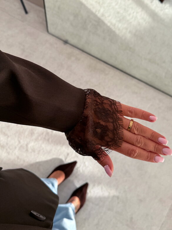 Marynarka Hawaii z koronką czekoladowa