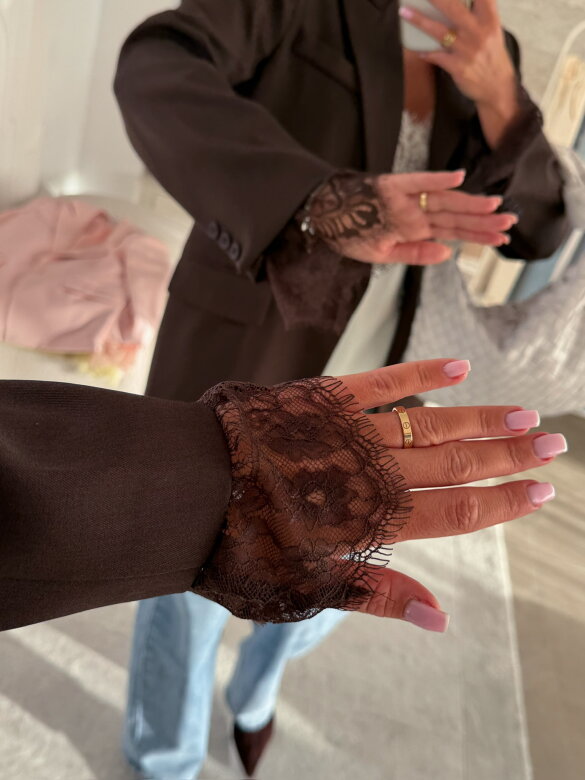 Marynarka Hawaii z koronką czekoladowa