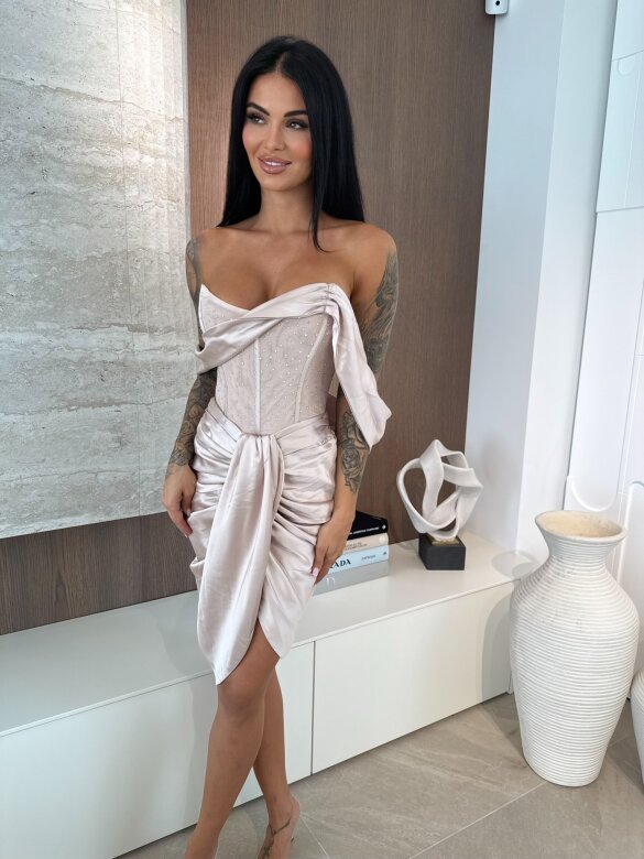 Sukienka Crystals beżowa