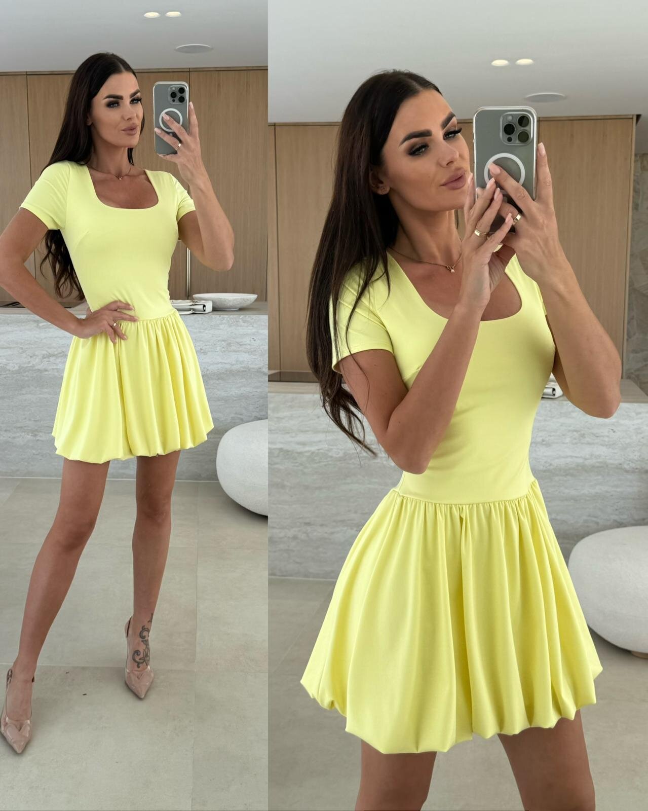 Dress Laverna bauble yellow