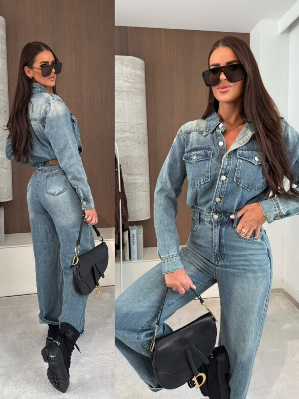 Kombinezon Lemaire jeans niebieski