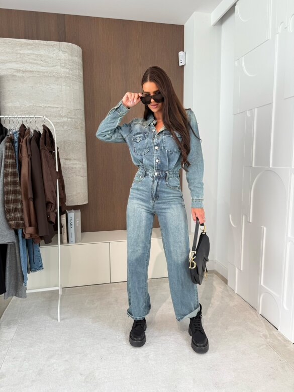 Kombinezon Lemaire jeans niebieski