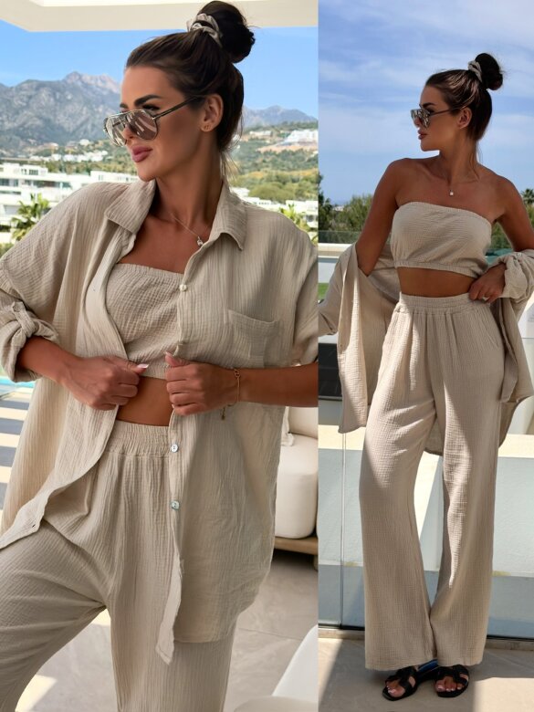 Set 3in1 Sevaro cotton light beige