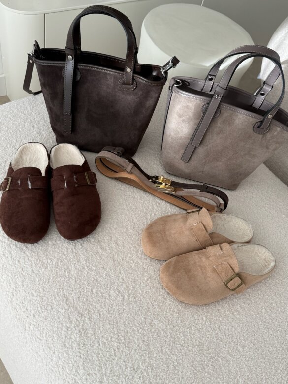 Klapki Naleris z klamrą czekoladowe