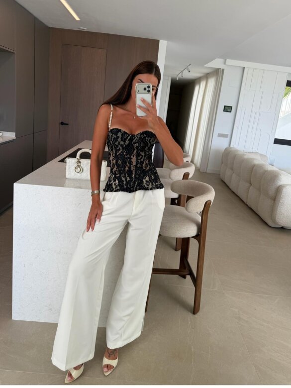 Gorset Zafira koronkowy czarny