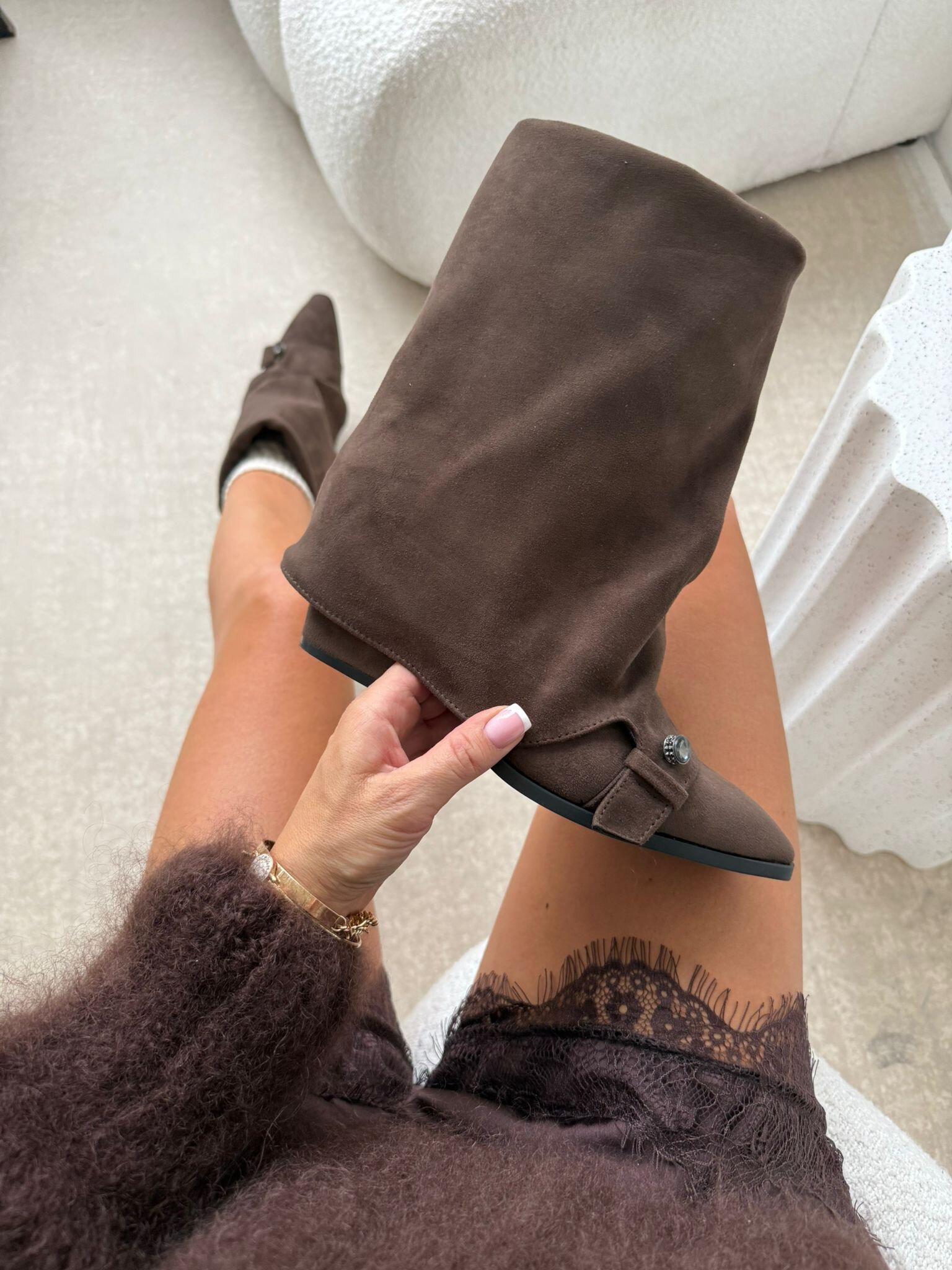 Botki Afelie czekoladowe