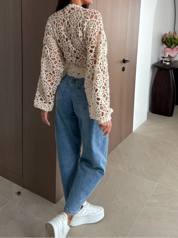 Bluzka Alimera koronkowa beżowa 