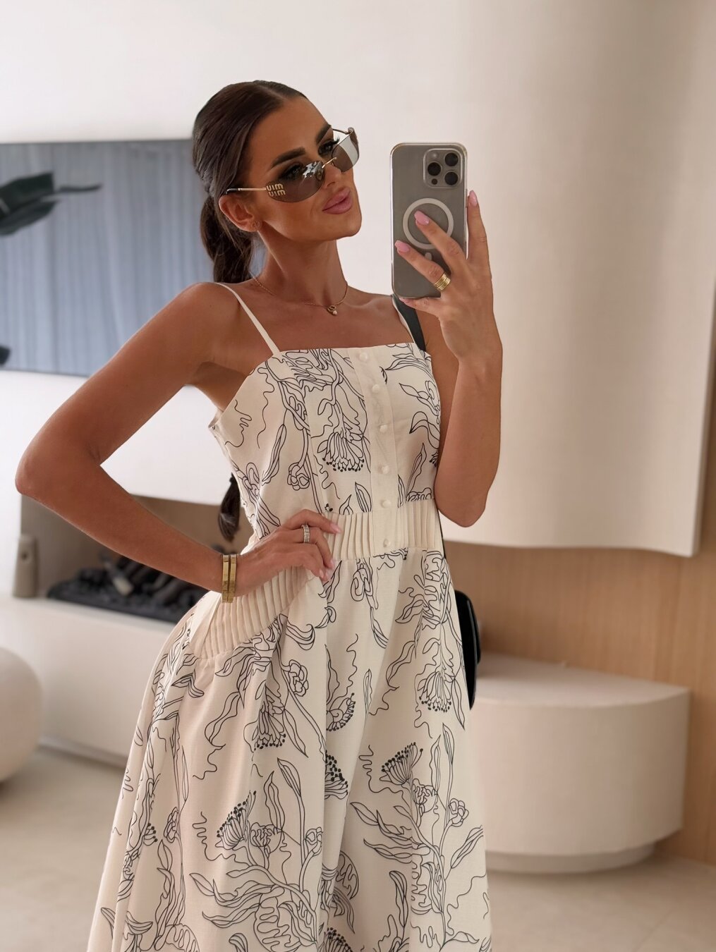 Sukienka Claudie midi ecru-czarna 3