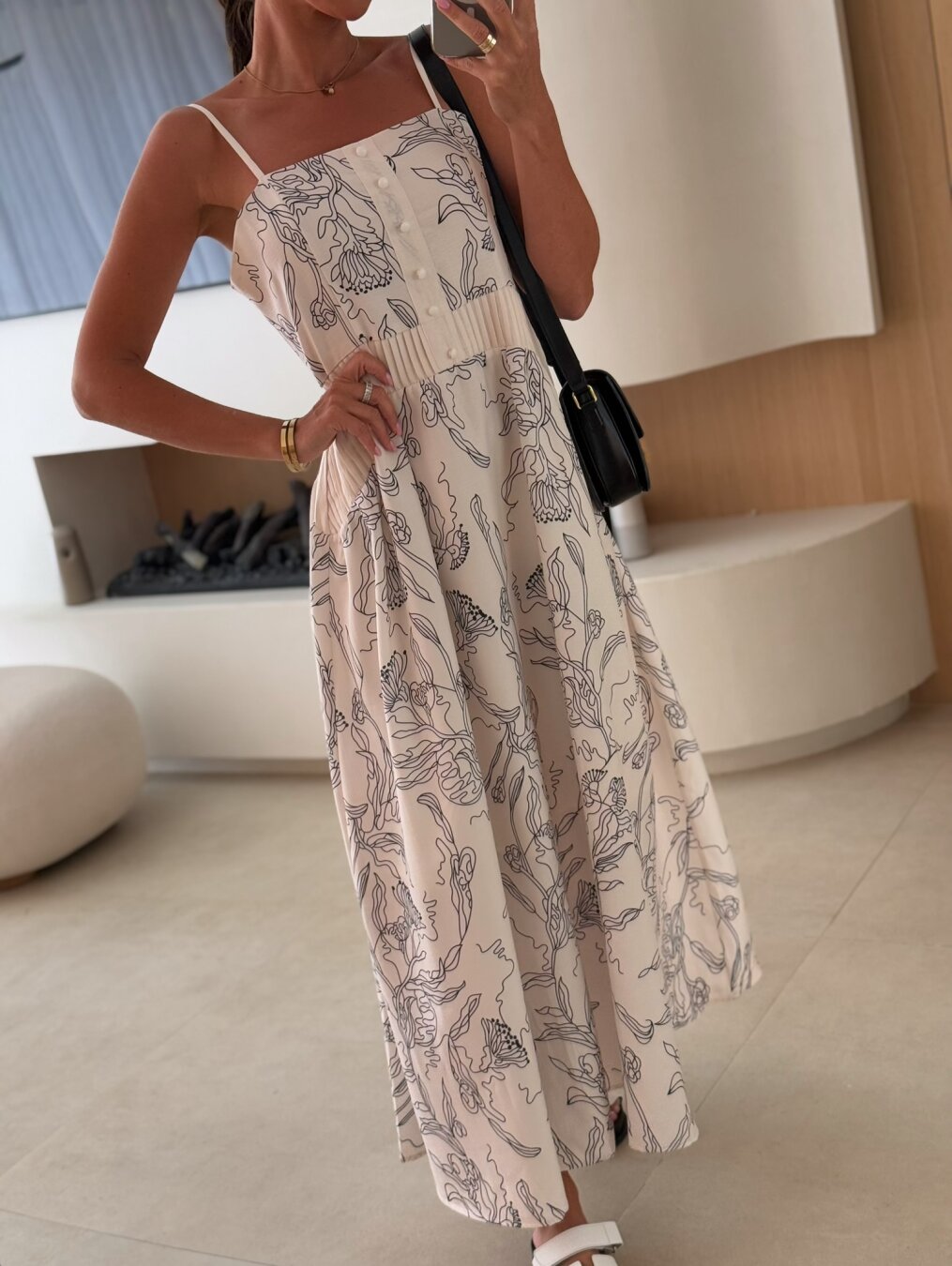 Sukienka Claudie midi ecru-czarna 5