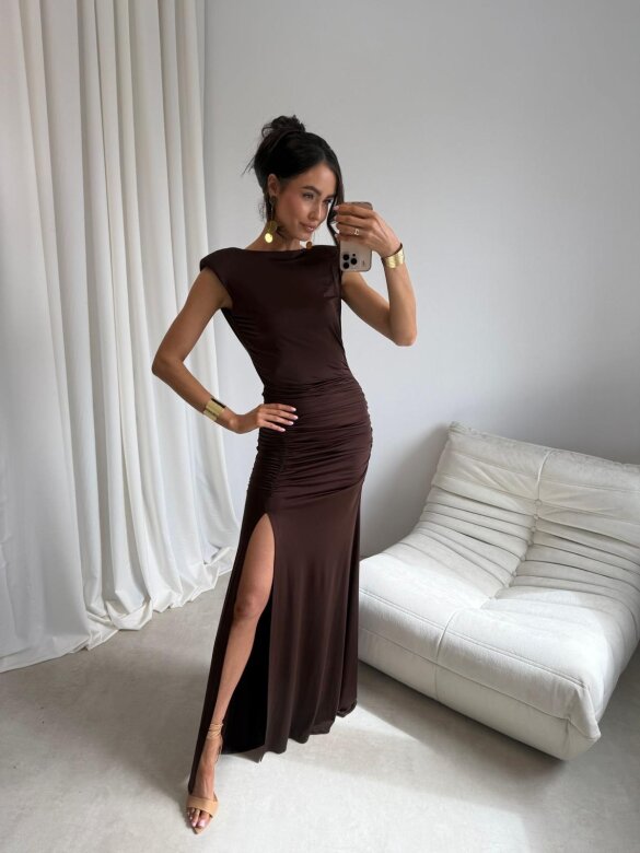 Sukienka Olivia maxi czekoladowa 