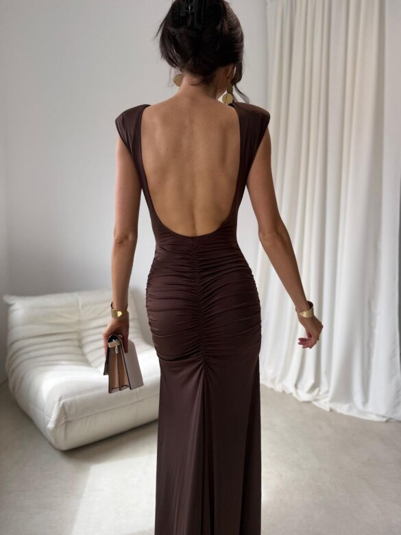 Sukienka Olivia maxi czekoladowa 