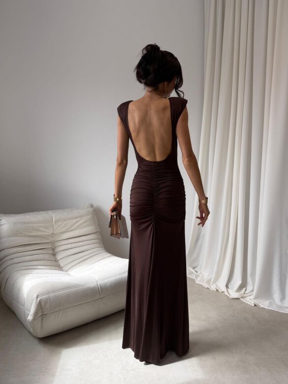 Sukienka Olivia maxi czekoladowa 