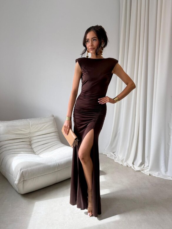 Sukienka Olivia maxi czekoladowa 