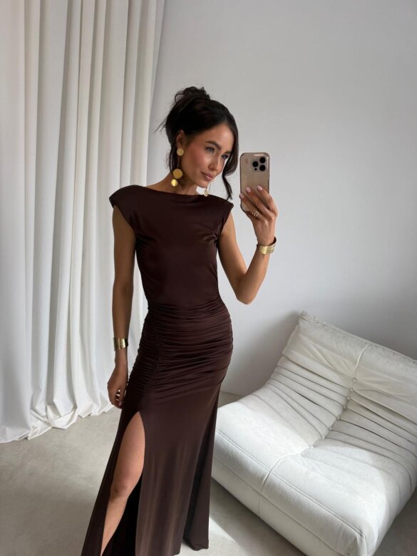 Sukienka Olivia maxi czekoladowa 