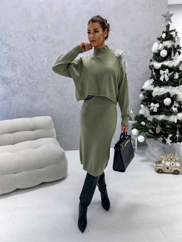 Komplet Velvet Blur khaki