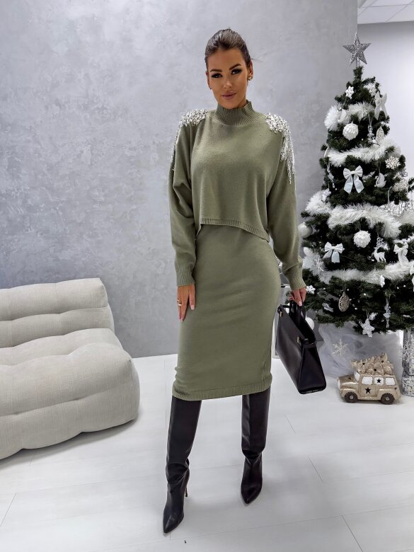 Komplet Velvet Blur khaki