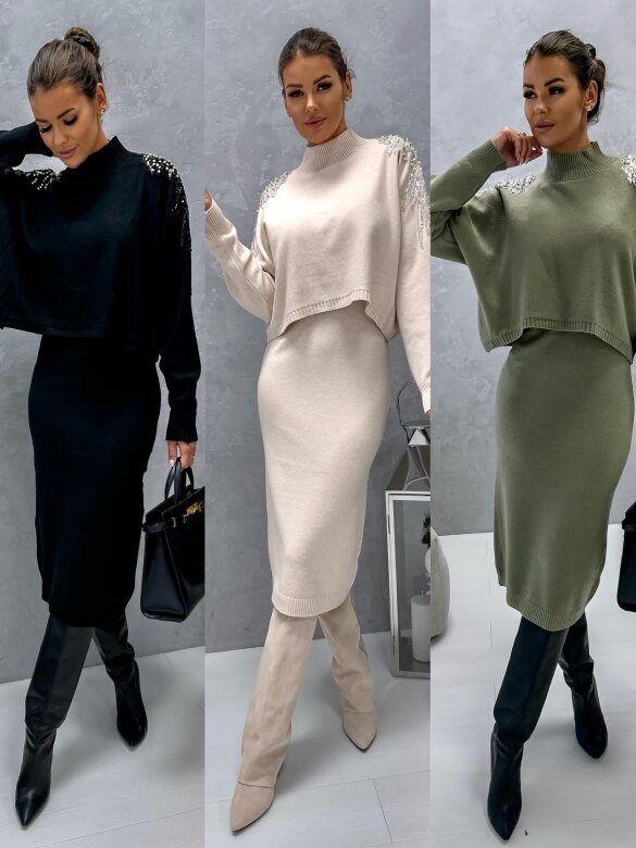 Komplet Velvet Blur khaki
