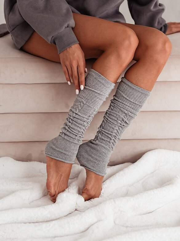Leg warmers Braid grey
