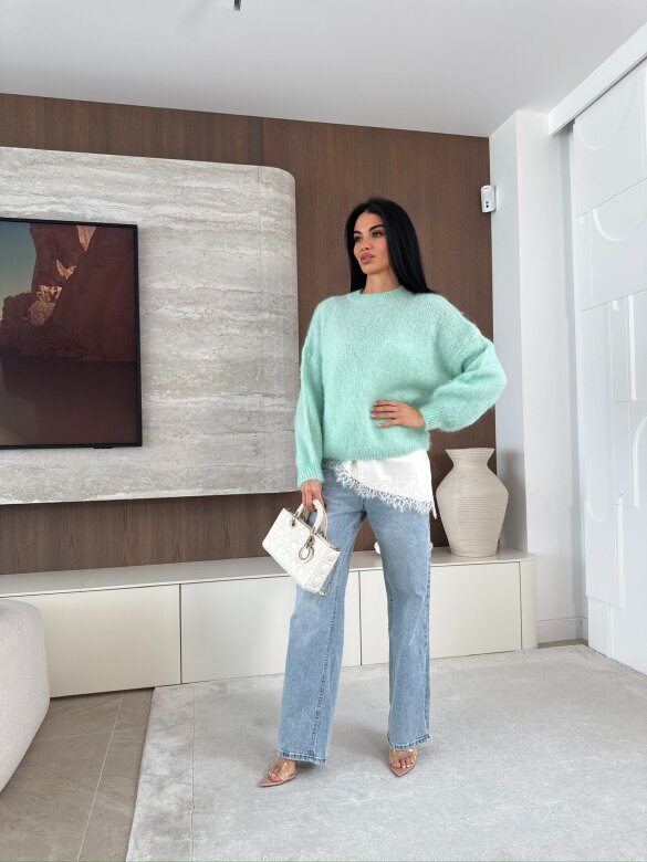 Sweter Elies turkusowy 