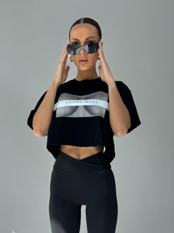 T-shirt Levin short czarny 