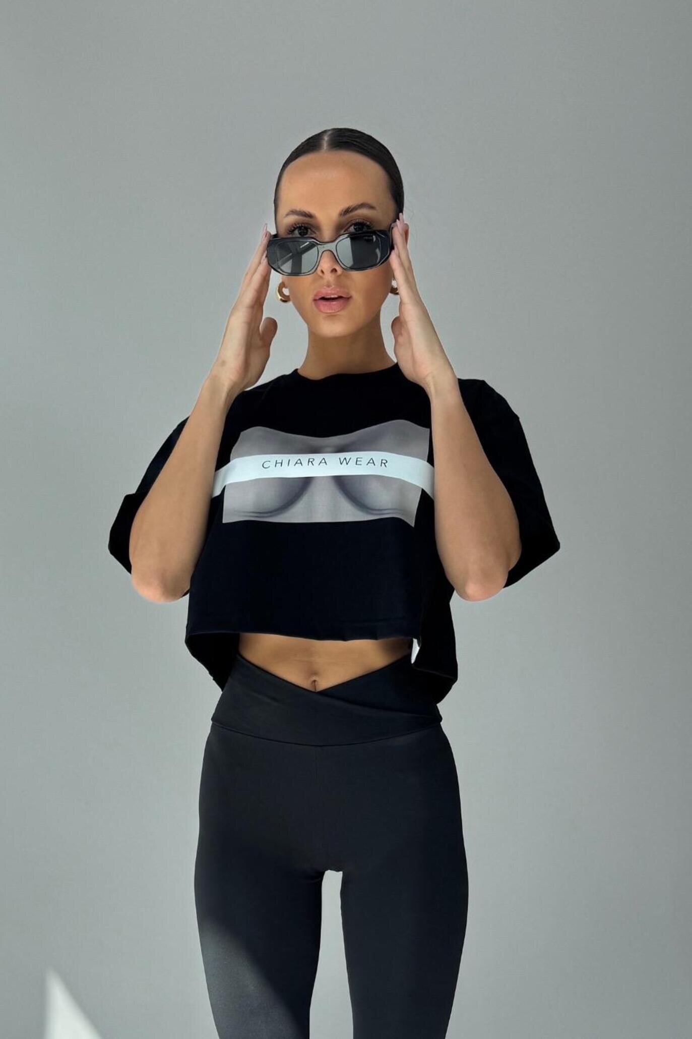 T-shirt Levin short czarny 